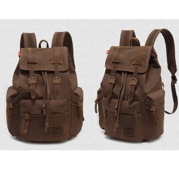 AUGUR – Sac à dos en toile au style Vintage, couleur café