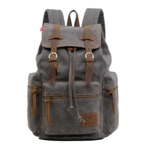 Sac à dos au style vintage, couleur gris