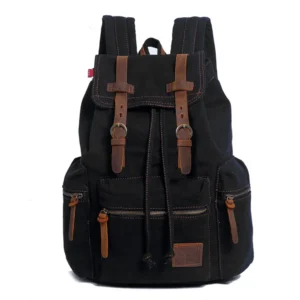 Sac à dos au style vintage, couleur noir