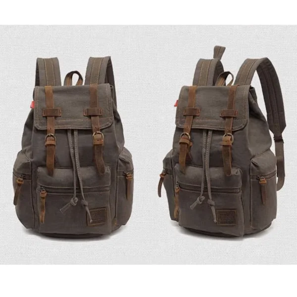 AUGUR – Sac à dos en toile au style Vintage, couleur vert