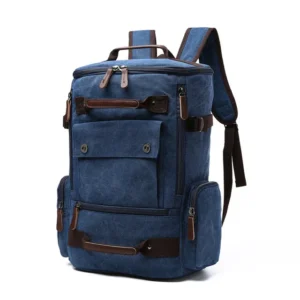 Sac à dos au style vintage, couleur bleu