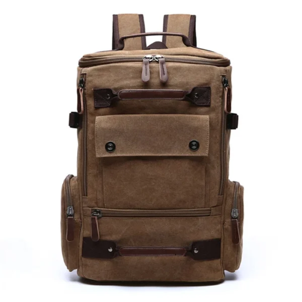 Sac à Dos Vintage en Toile, couleur marron