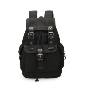 Sac à dos au style vintage, couleur noir